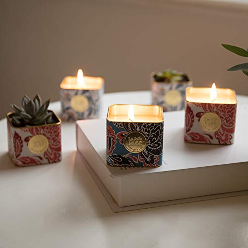 La Jolíe Muse Juegos de Velas - Velas aromaticas para Regalo, Velas perfumadas, Jazmín Rosa Limón, Velas Decorativas, 110g, 30 Horas*3