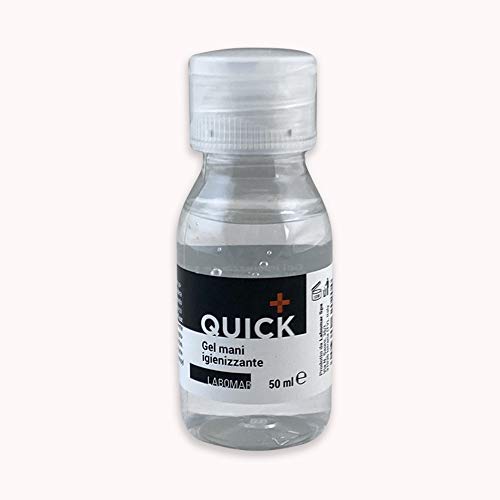 LABOMAR - Set de 9 Paquetes de Gel Desinfectante de Manos Quick 50 ml, Base Alcohólica, Sin Enjuague, Fragante, Tamaño de Bolsillo