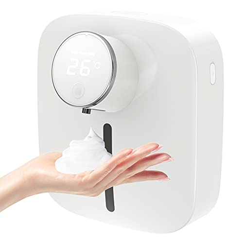 LAND CAST Dispensador Automático de Jabón, 320ML Dosificador Jabón Inteligente Sensor de Movimiento por Infrarrojo, Dispensador Gel de Baño USB Recargable para Hogar, Oficina, Baño, Hotel (Blanco)