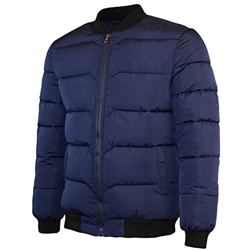 LAOSU Chaqueta de plumón caliente para hombre, de invierno, con cremallera y cuello alto, talla grande, con forro polar, para hombre, cómoda, informal, marca clásica, acabado de color liso