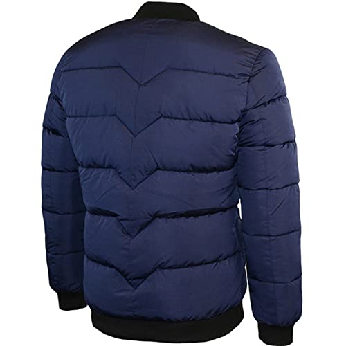 LAOSU Chaqueta de plumón caliente para hombre, de invierno, con cremallera y cuello alto, talla grande, con forro polar, para hombre, cómoda, informal, marca clásica, acabado de color liso