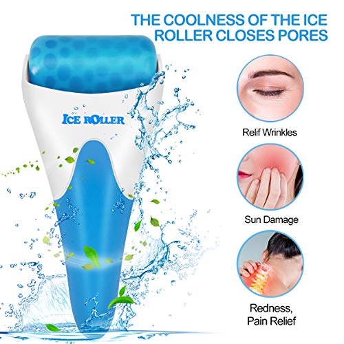 LATME Ice Roller Masajeador fácil para arrugas Rodillo de hielo para cara y ojos,contra la hinchazón y las migrañas,alivia el dolor y lesiones menores