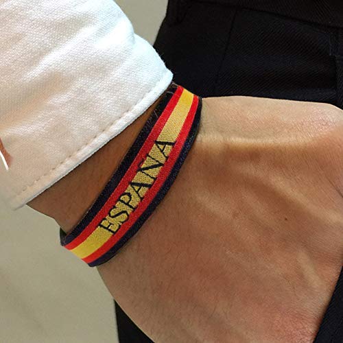 LEGADO Pulsera España Hombre Tela Pulsera Hombre España Pulsera de Tela españa Pulsera Bandera españa Hombre Pulsera Mujer España Pulsera españa Tela (4 Piezas)