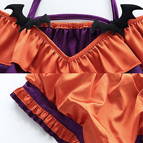 Lencería sexy para mujer, disfraz travieso de Halloween, anime, micro bikini, kawaii, calabaza, bate, braga y Lolita, Naranja 2., XS/M