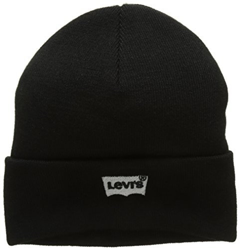 Levi's Batwing Embroidered Slouchy Beanie Gorro de Punto, Negro (R Black 59), Talla única (Talla del Fabricante: UN) para Hombre