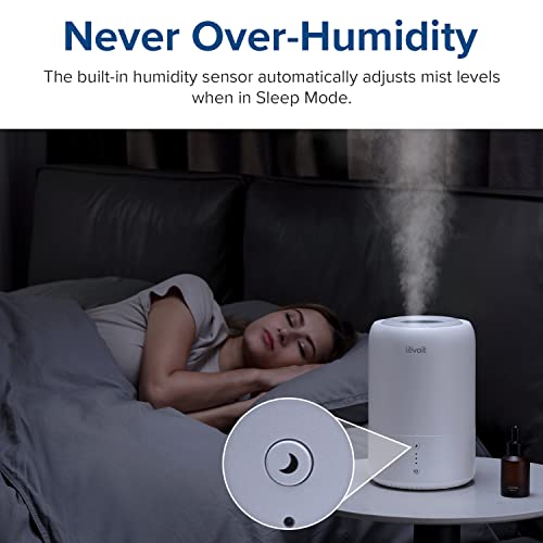 LEVOIT Top-Fill 1.8L Humidificador Ultrasónico para Bebés, Silencioso <28dB, Difusor Dura 20H con Modo de Sueño Inteligente, Apagado Automático,BPA Free a Habitaciones Bebés, Dormitorios, Oficinas