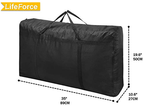 Lifeforce 120L Talla Grande Bolsa Plegables para Ropa, Bolsa de Almacenamiento Impermeable, Bolsa de Transporte para la Universidad para Camping, Festivales, Lavable, Tamaño Ultra Grueso bajo la Cama