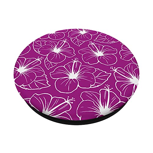 Linda púrpura hibisco flor floral hawaiana estética PopSockets PopGrip Intercambiable