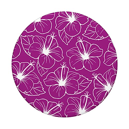 Linda púrpura hibisco flor floral hawaiana estética PopSockets PopGrip Intercambiable