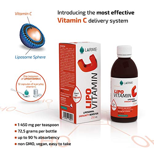 LIPOVITAMIN C® - LIPOSOMAL VITAMINA C Líquida de Alta Dosificación-1450mg por Porción-por 5ml! Altamente Concentrada para Máxima Eficacia. Garantiza Absorción y Biodisponibilidad Mayor