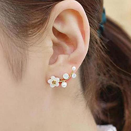 liuliu Pendientes Joyas de Moda Perla de imitación Concha Flor Pendiente Hojas Ramas   Pendientes de Regalo para Mujeres al por Mayor