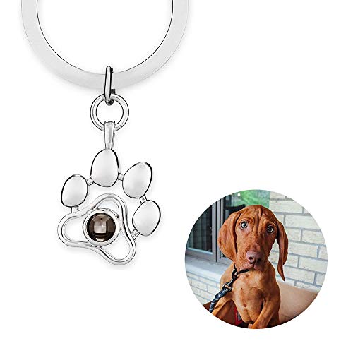 Llavero conmemorativo para mascotas, regalo para dueños de perros, gatos, pérdida de regalo para amantes de mascotas, llavero personalizado con foto personalizada en memoria de de huella de pata