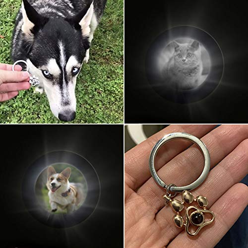 Llavero conmemorativo para mascotas, regalo para dueños de perros, gatos, pérdida de regalo para amantes de mascotas, llavero personalizado con foto personalizada en memoria de de huella de pata