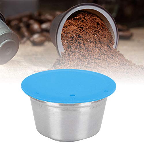 Longzhou Reusable Coffee Pods,Stainless Steel Reusable Refillable Coffee Capsule Cup Fit For Dolce Gusto Coffee Maker(azul)