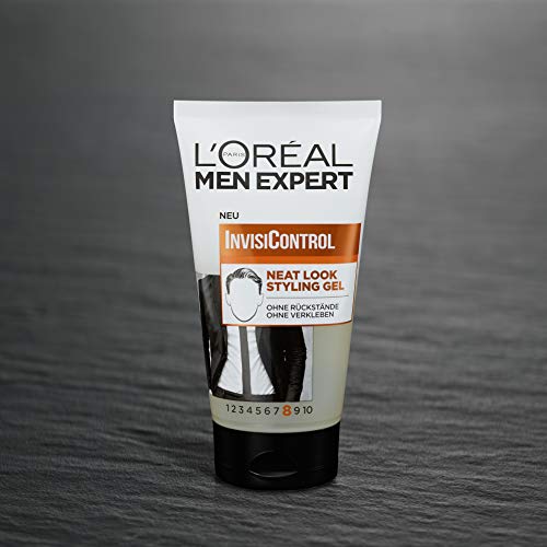 L'Oréal Men Expert Invisicontrol Neat Aspecto Gel Estilizador, para Cuidado & Natural Estilos, Después Belieben Modelable sin a Pegar, 150ml