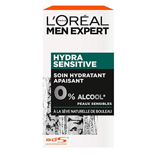 L'Oréal Men Expert - Soin Hydratant Apaisant Visage pour Homme - Pour Peaux Sensibles - Hydra Sensitive - 50 ml