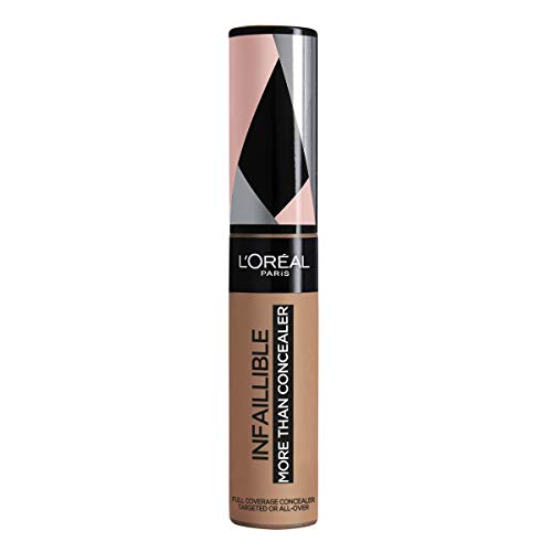 L'Oréal Paris Infalible, Corrector de cobertura completa y acabado natural, More than Concealer,Tono 337 Almond/Amande, 11 ml