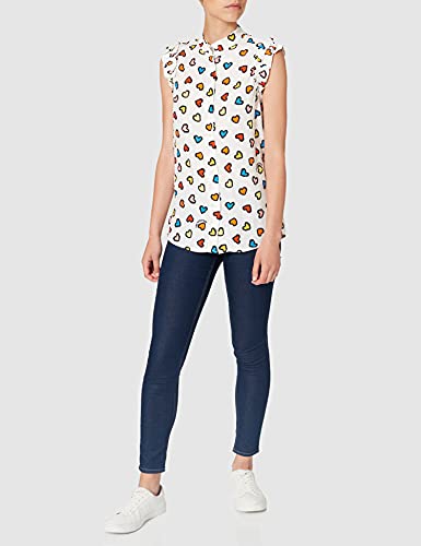 Love Moschino Hemd Bluse, Multicolor (P.Hearts/White 0037), 38 (Talla del Fabricante: 40) para Mujer