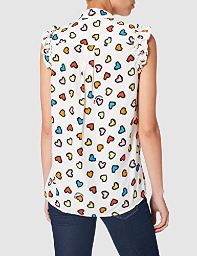 Love Moschino Hemd Bluse, Multicolor (P.Hearts/White 0037), 38 (Talla del Fabricante: 40) para Mujer