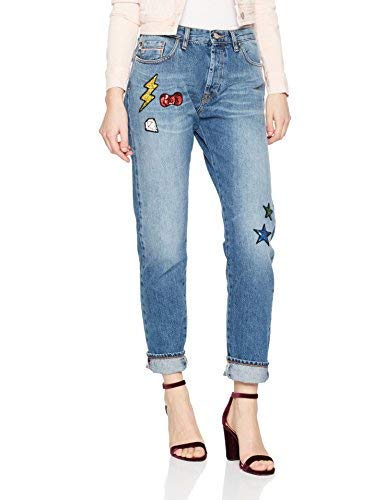 Love Moschino Hosen Denim Vaqueros Boyfriend, Azul (Blue 336w), W27/L30 (Talla del Fabricante: 27) para Mujer