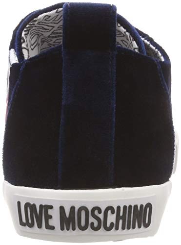 Love Moschino Scarpad.gomma30 Velluto, Zapatillas para Mujer, Azul (BLU 75a), 35 EU