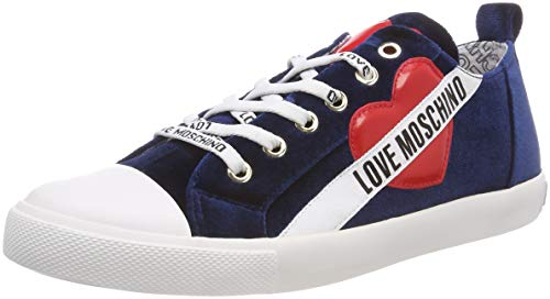 Love Moschino Scarpad.gomma30 Velluto, Zapatillas para Mujer, Azul (BLU 75a), 35 EU