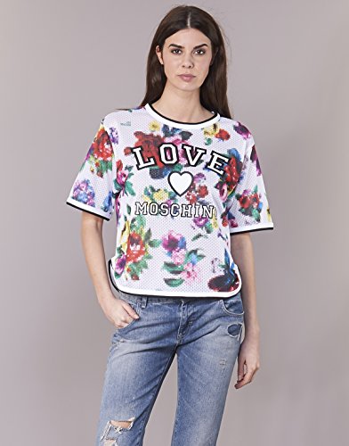 Love Moschino T-Shirt Camiseta, Multicolor (A00+Pixel Flow. 0009), 36 (Talla del Fabricante: 38) para Mujer