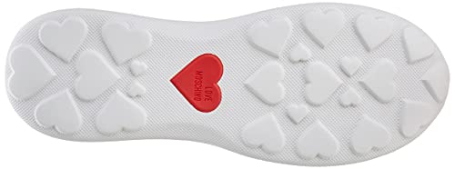 Love Moschino, Zapatos de Mujer, de la colección Otoño Invierno 2021, NEAKER, Color Blanco, 41 EU