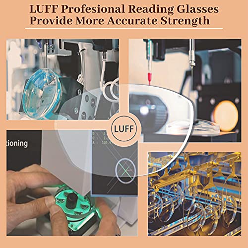 LUFF Anti Luz Azul Gafas de Lectura Hombre Mujer - Moda Claro Gafas de Computadora Ligeras Para Elegante Optics Presbyopic Filtro Antideslumbrante con Bisagra de Resorte Duradero 4PACK