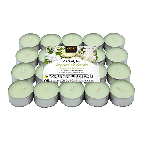 Lumar Aromatic Velas de té aromáticas (Jazmín de noche Pack 20 Velas)