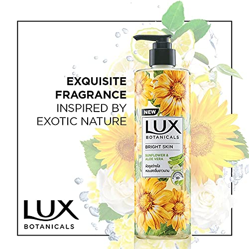 Lux Botanicals Gel de Ducha Bright Skin (450ml) | Girasol y Aloe Vera | Disfruta de una Piel Brillante y Flexible