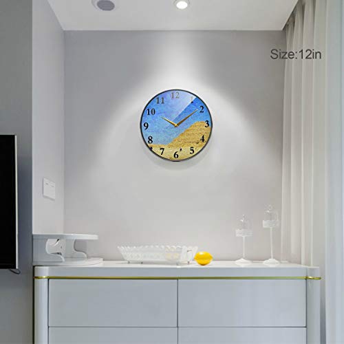 LZXO - Reloj de Pared Grande, diseño de pirámides egipcias, silencioso, Redondo, Moderno, Funciona con Pilas, decoración Interior/Cocina, Oficina, Escuela