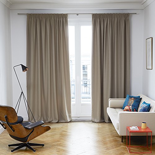 Madura – cortina opaca para salón o dormitorio. Night., tela, beige claro, 350 x 280 cm