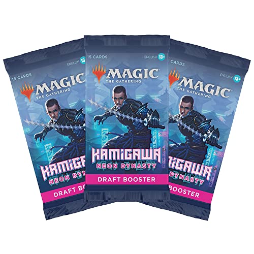 Magic The Gathering Conjunto de 3 Sobres de Draft de Kamigawa: Dinastía de Neón, (Versión en Inglés)