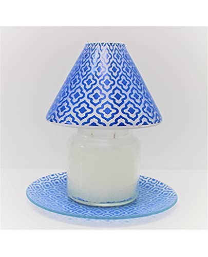 Magnifique Maison Juego de pantalla + plato para velas de jar modelo Bali de cristal decorado