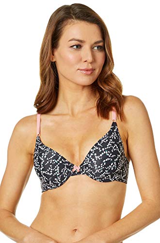 Maidenform Women's One Fab Fit T-Shirt Bra, Cherry Blossom Print Black