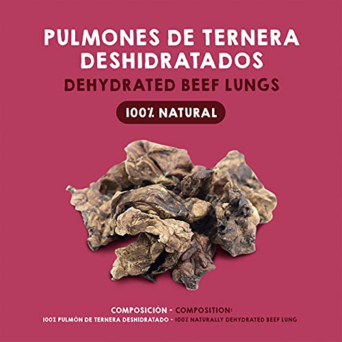 MAIKAI Chuches para Perros Naturales 100% - Pulmones de Ternera Deshidratados - Snacks y Premios Saludables - Dieta Barf - (3 Bolsas x 80 g)