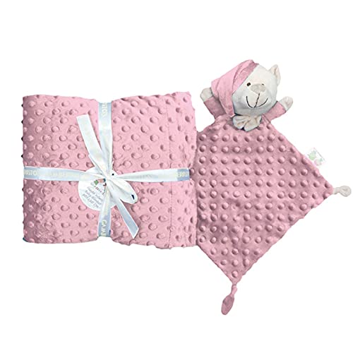 Manta Burbuja y Dou Dou Osito Manta extrasuave + doudou Osito Tacto Aterciopelado, Set de Regalo Bebe, Lavable, Textura en Relieve (Maquillaje)