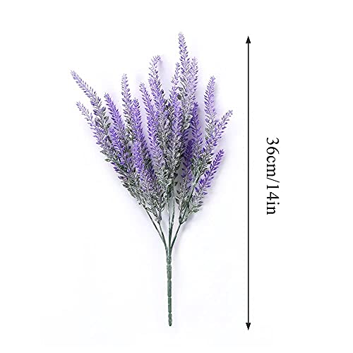 ManYing 10 Ramas Flores Artificiales Lavanda, Falsa Lavanda Romántica Flor de Plástico para la Decoración de La Boda del Jardín del Hogar (Lavanda)