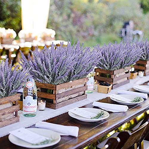 ManYing 10 Ramas Flores Artificiales Lavanda, Falsa Lavanda Romántica Flor de Plástico para la Decoración de La Boda del Jardín del Hogar (Lavanda)