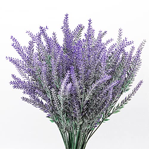 ManYing 10 Ramas Flores Artificiales Lavanda, Falsa Lavanda Romántica Flor de Plástico para la Decoración de La Boda del Jardín del Hogar (Lavanda)