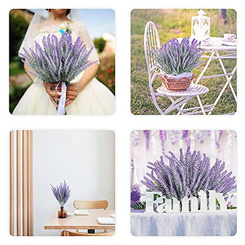 ManYing 10 Ramas Flores Artificiales Lavanda, Falsa Lavanda Romántica Flor de Plástico para la Decoración de La Boda del Jardín del Hogar (Lavanda)