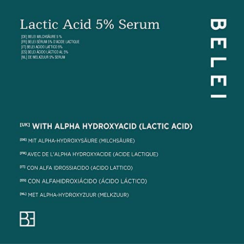 Marca Amazon - Belei - Sérum de Ácido láctico 5%, 94.8% ingredientes naturales, vegano, 30 ml