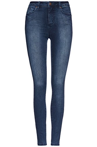 Marca Amazon - find. Vaqueros Ceñidos de Tiro Medio Mujer, Azul (Mid Indigo), M (30W / 32L)