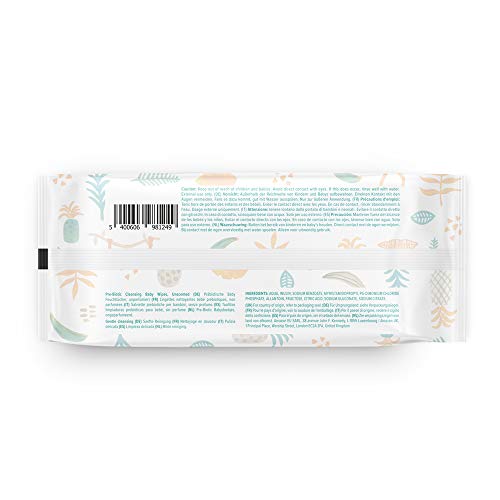 Marca Amazon - Mama Bear Toallitas para bebé prebióticas 12x60 (720 toallitas - tejido 100% biodegradable)