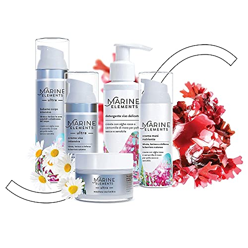 Marine Elements - Crema facial hidratante eficaz en pieles secas, sensibles y enrojecidas. Hipoalergénico, con algas rojas, manzanilla marina, provitamina B5 y ácido hialurónico. (50 ml)