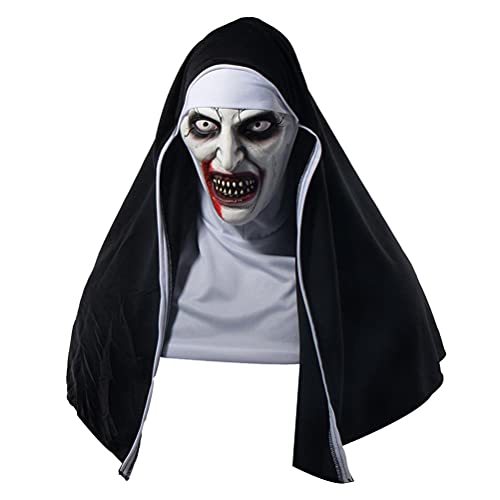 Máscara De Terror De La Monja,máscara De Látex Espeluznante, Decoración De Halloween,cosplay De Miedo,fiesta De Carnaval De Halloween, Fiesta De Máscaras, Broma De Accesorios