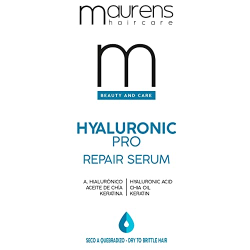 Maurens Serum Recuperador Instantáneo Hyaluronic Pro Repair Serum , con Ácido Hialurónico, Aceite de Chía y Keratina, 75 ml