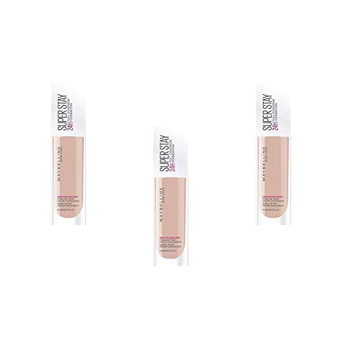 Maybelline New York Base de Maquillaje líquida Superstay 24H - 20 Cameo, Juego de 3 (3 x 30 ml)