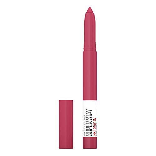 Maybelline New York - Pintalabios SuperStay Ink Crayón tono 80 Run The World, rosa ponche